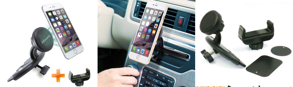 JEBSENS – 2in1 CD Car Mount, CD Slot Magnetic Car Mount with Stretchable Holder