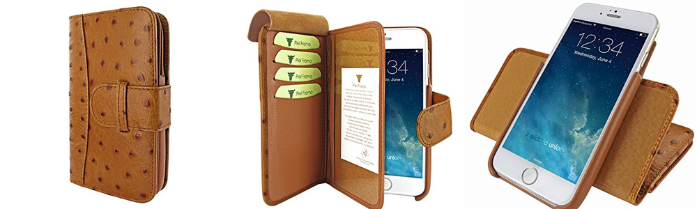 iPhone 6 Piel Frama 717 Tan Ostrich Wallet Magnum